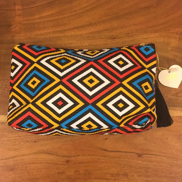 🌺Beautiful Textured Geometric Print Cosmetic Bag - Picture 3 of 4